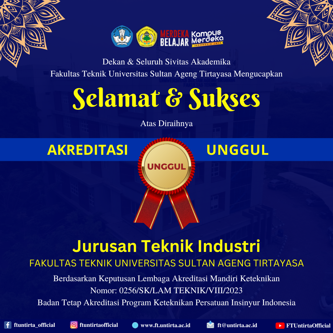 Selamat & Sukses Jurusan Teknik Industri Meraih Akreditasi Unggul